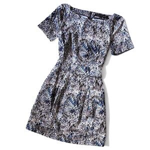 French Connection Richie Twinkle Desert Lily Abstract Print Fitted Sheath Dress